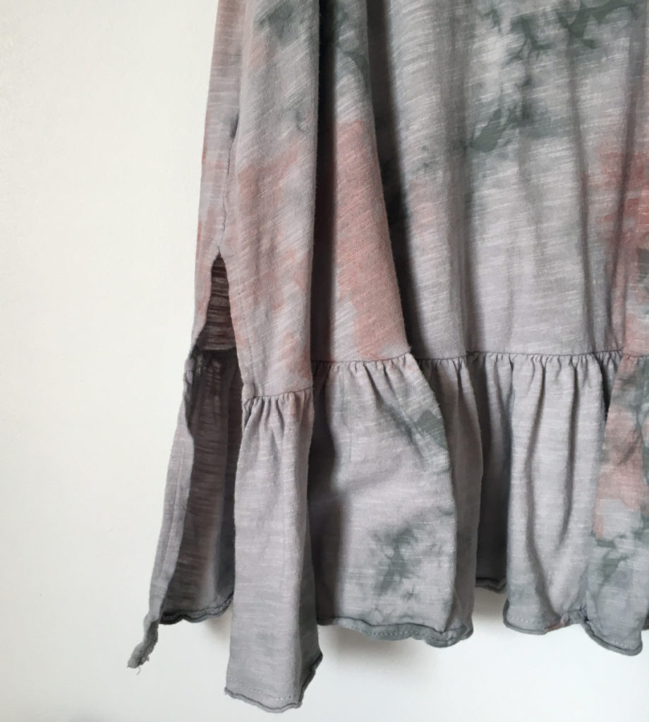 Tie dyed long tank top with frills