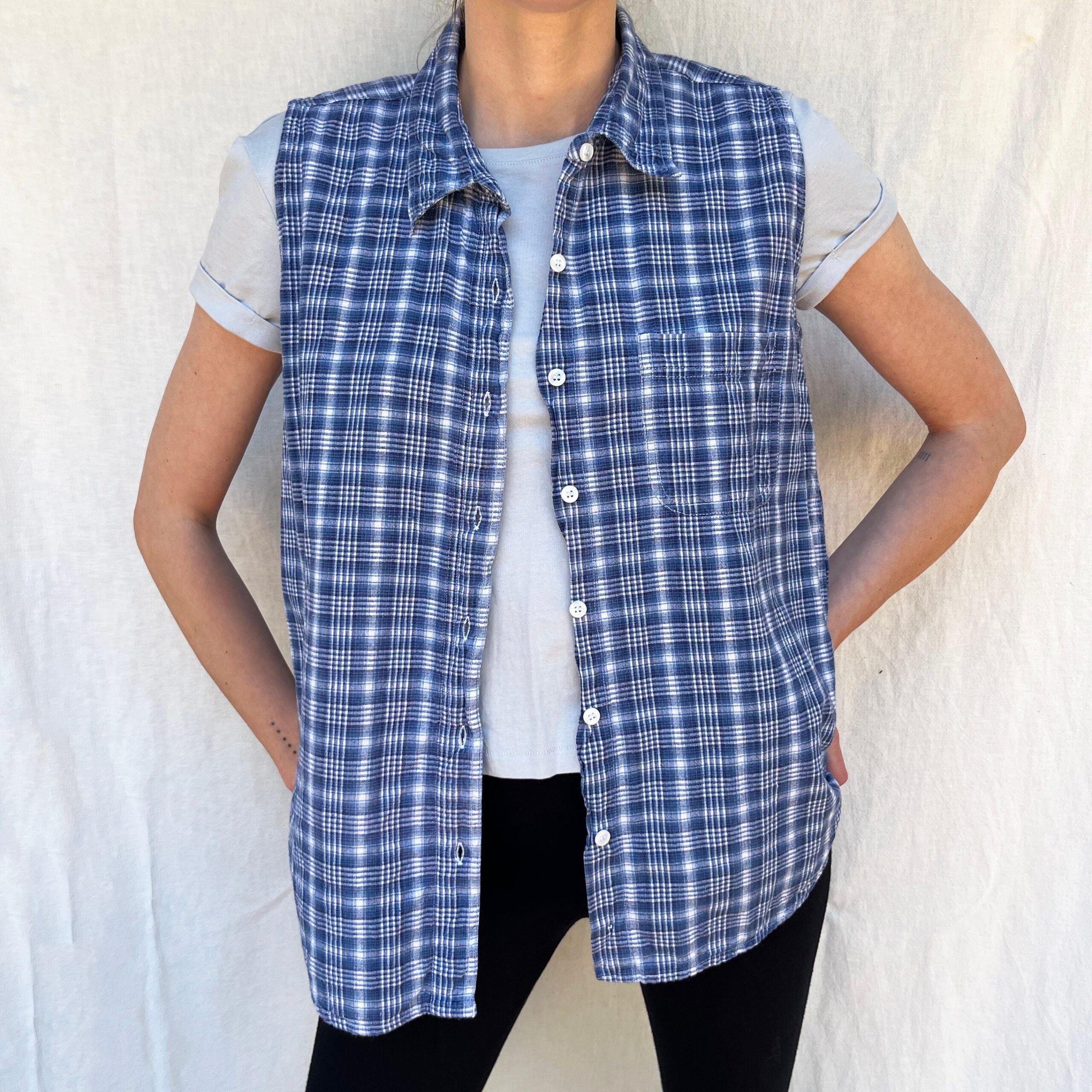 90s vintage plaid flannel vest