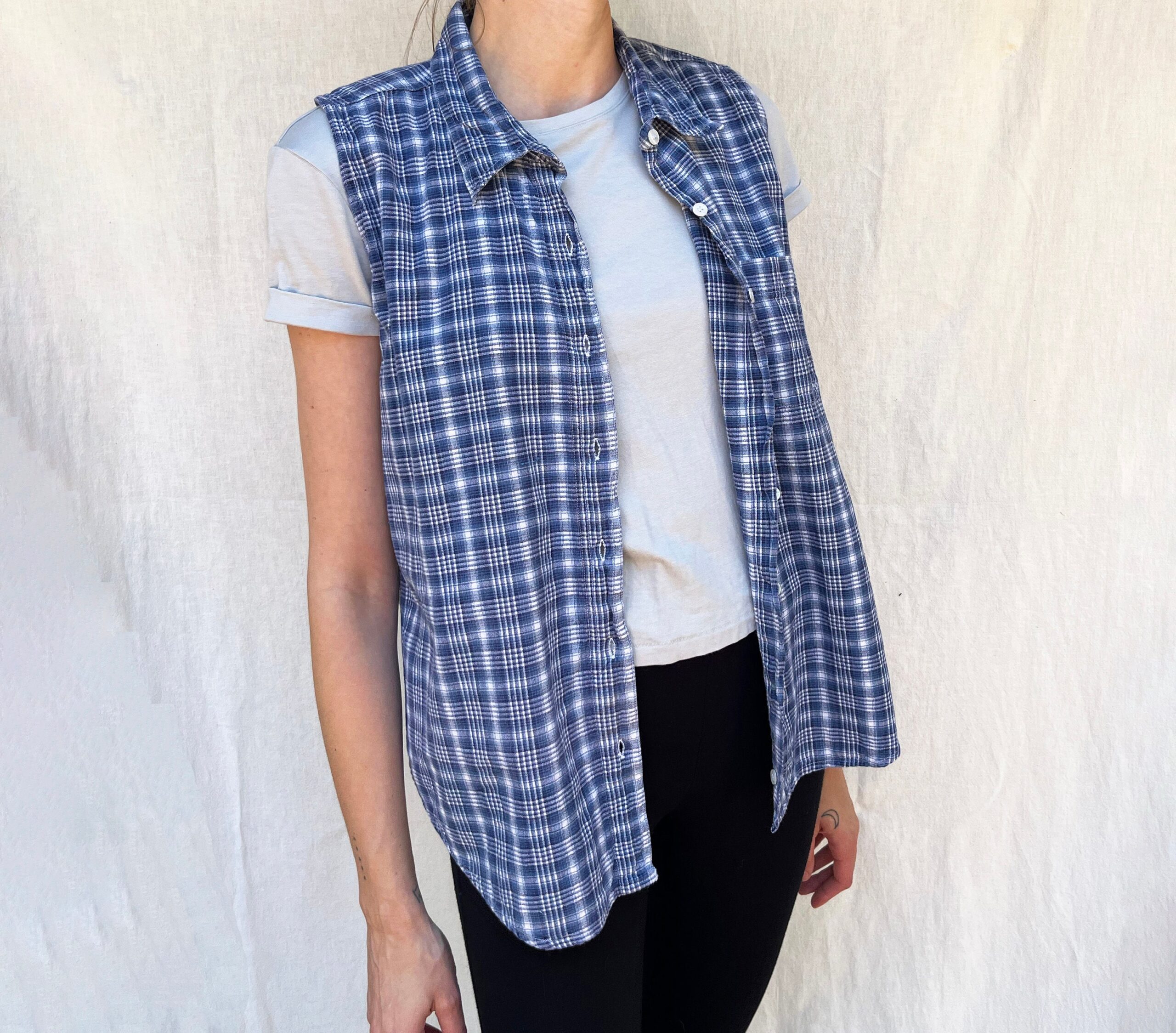 90s vintage plaid flannel vest