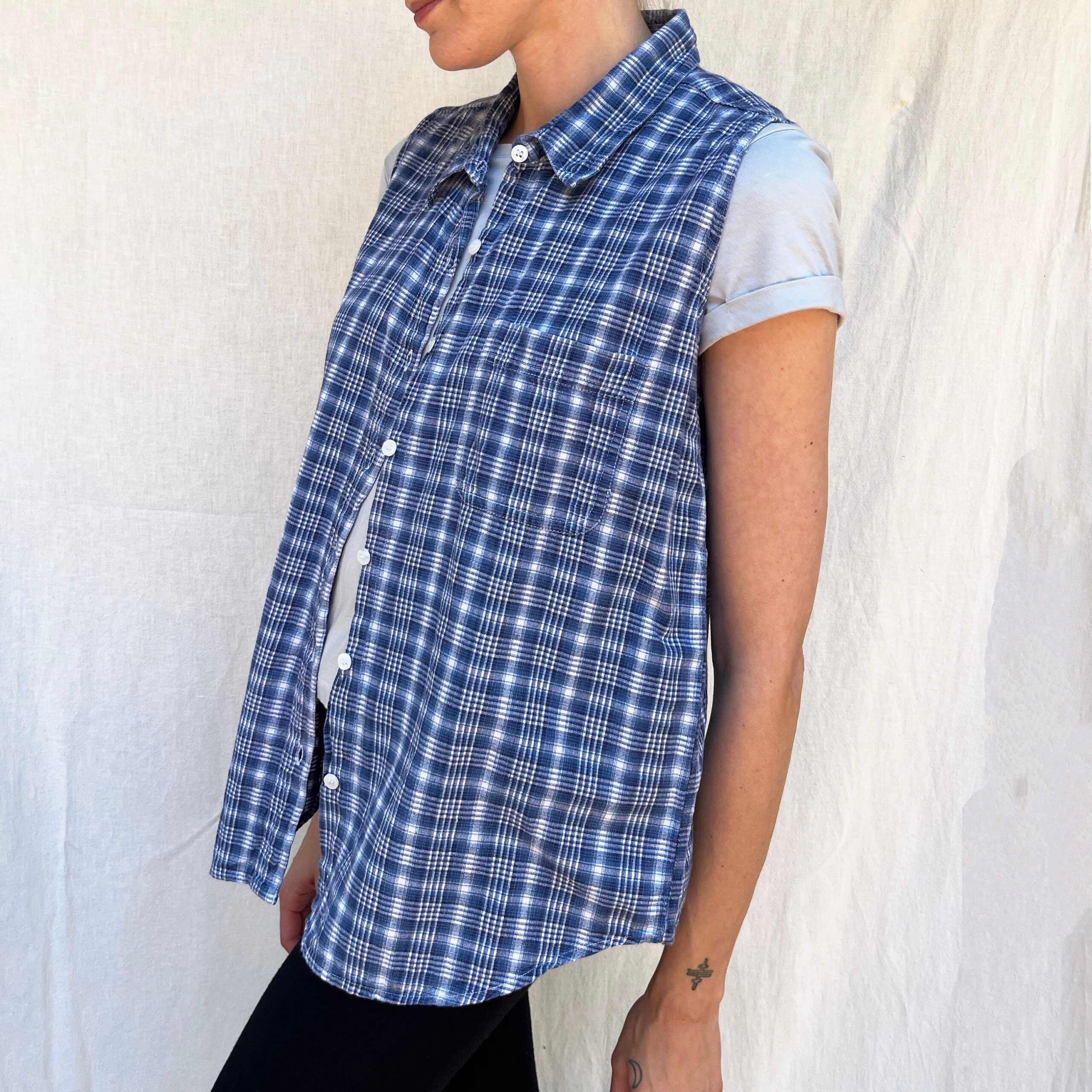 90s vintage plaid flannel vest