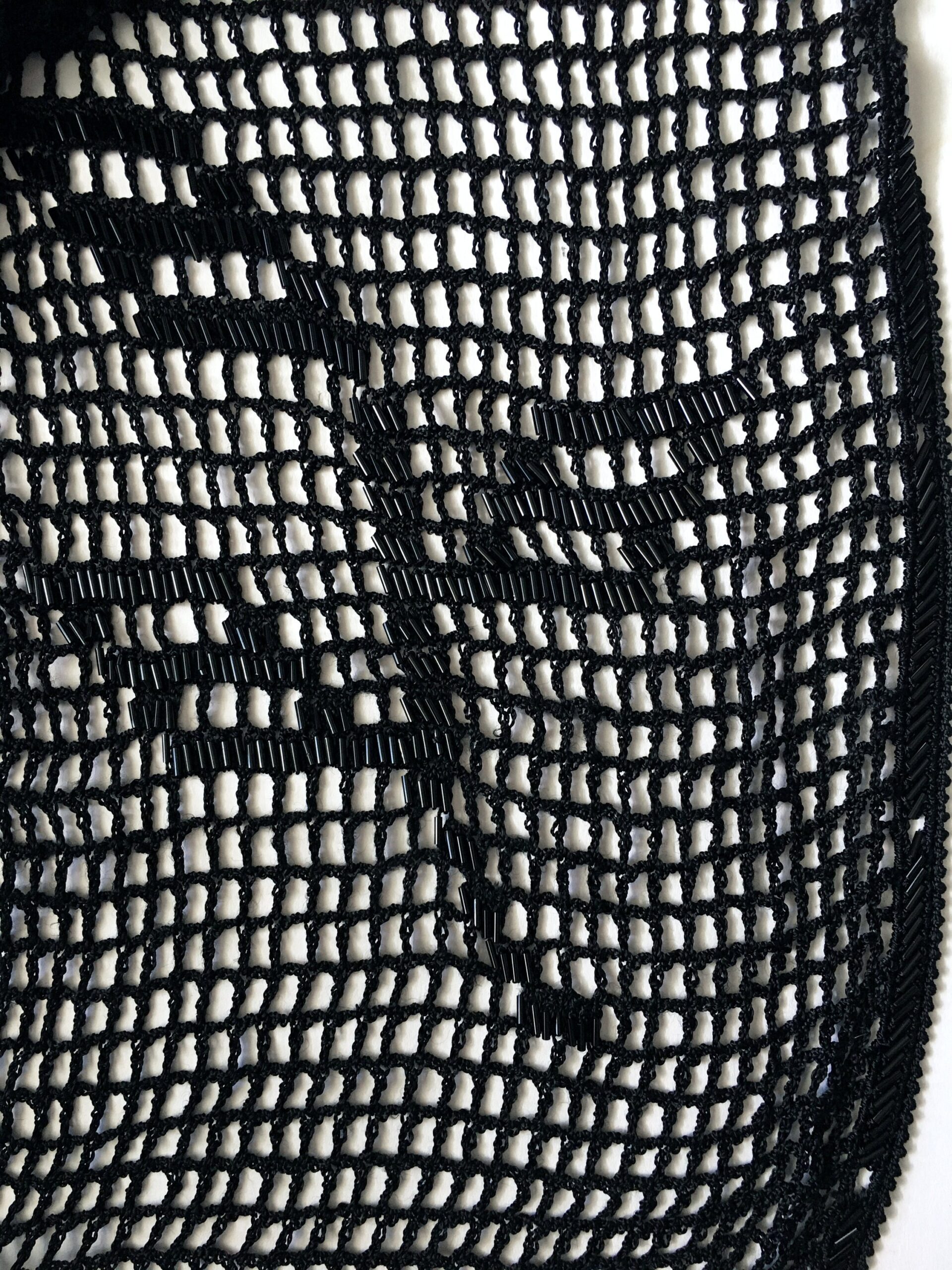 Lacy woven beaded vintage cardigan