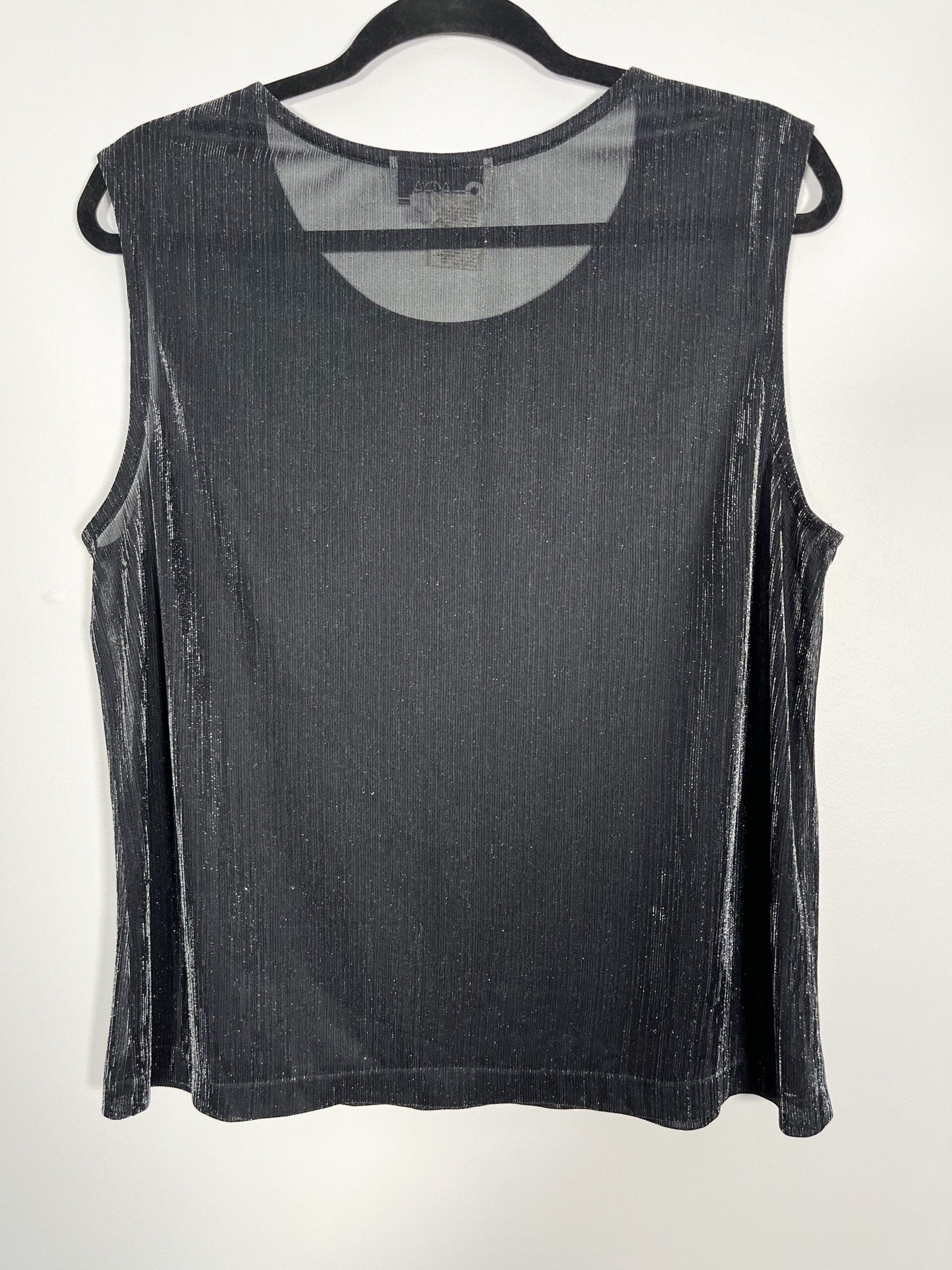 Vintage Chagall black and silver metallic sleeveless shirt