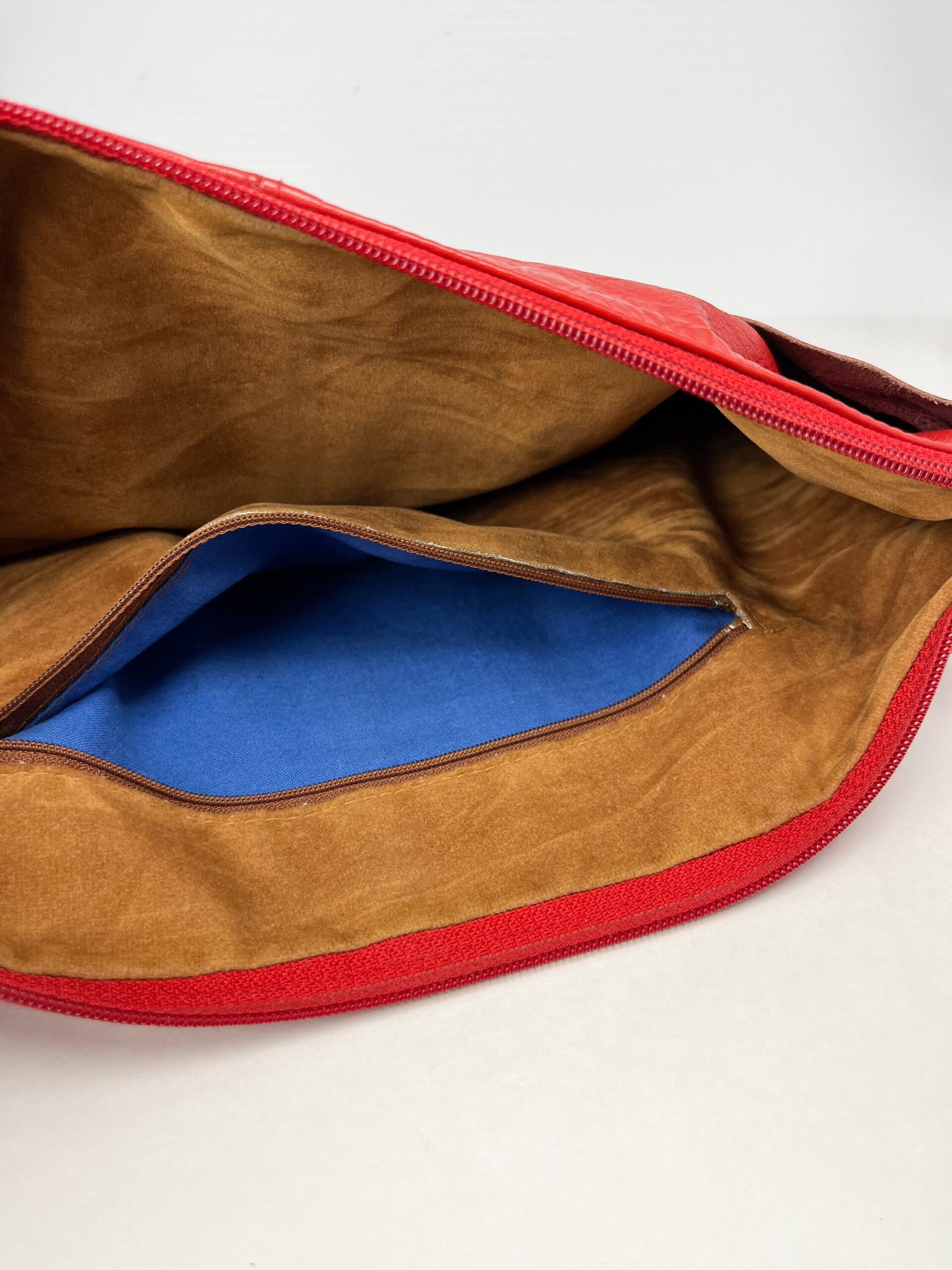 Vintage red leather 80s style purse with bow tie