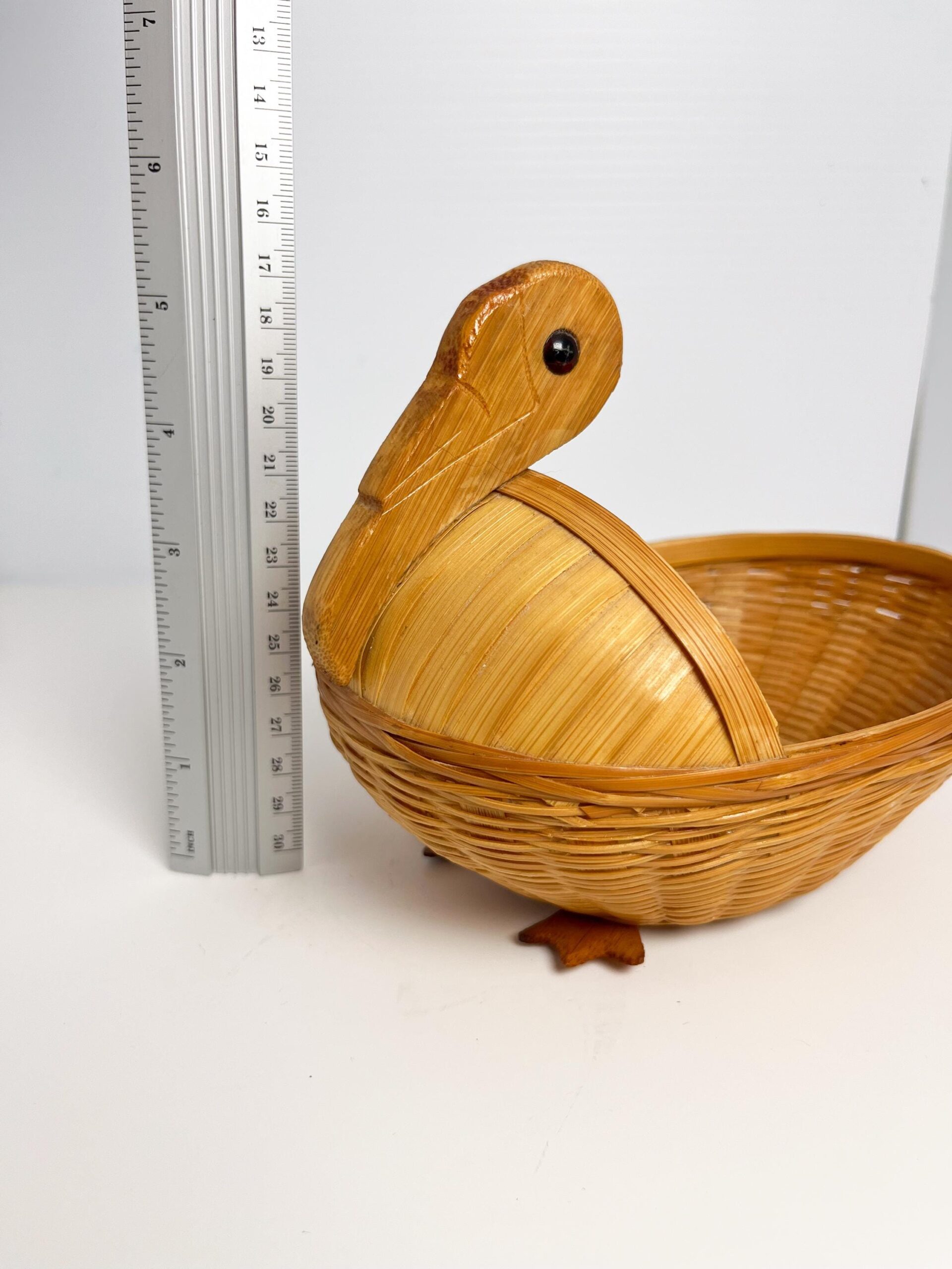 Vintage small wicker duck basket