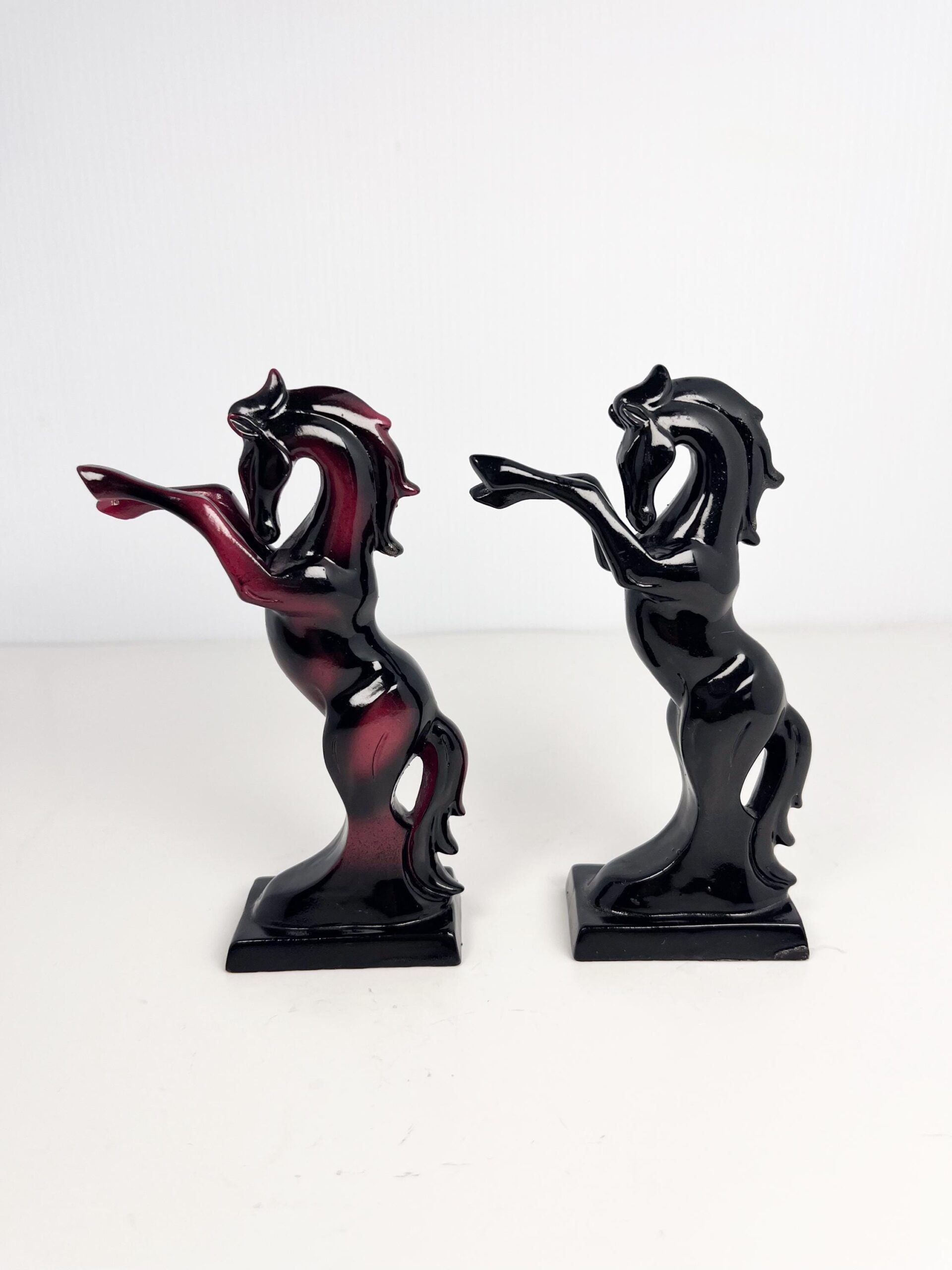 Vintage set of small lacquered horses