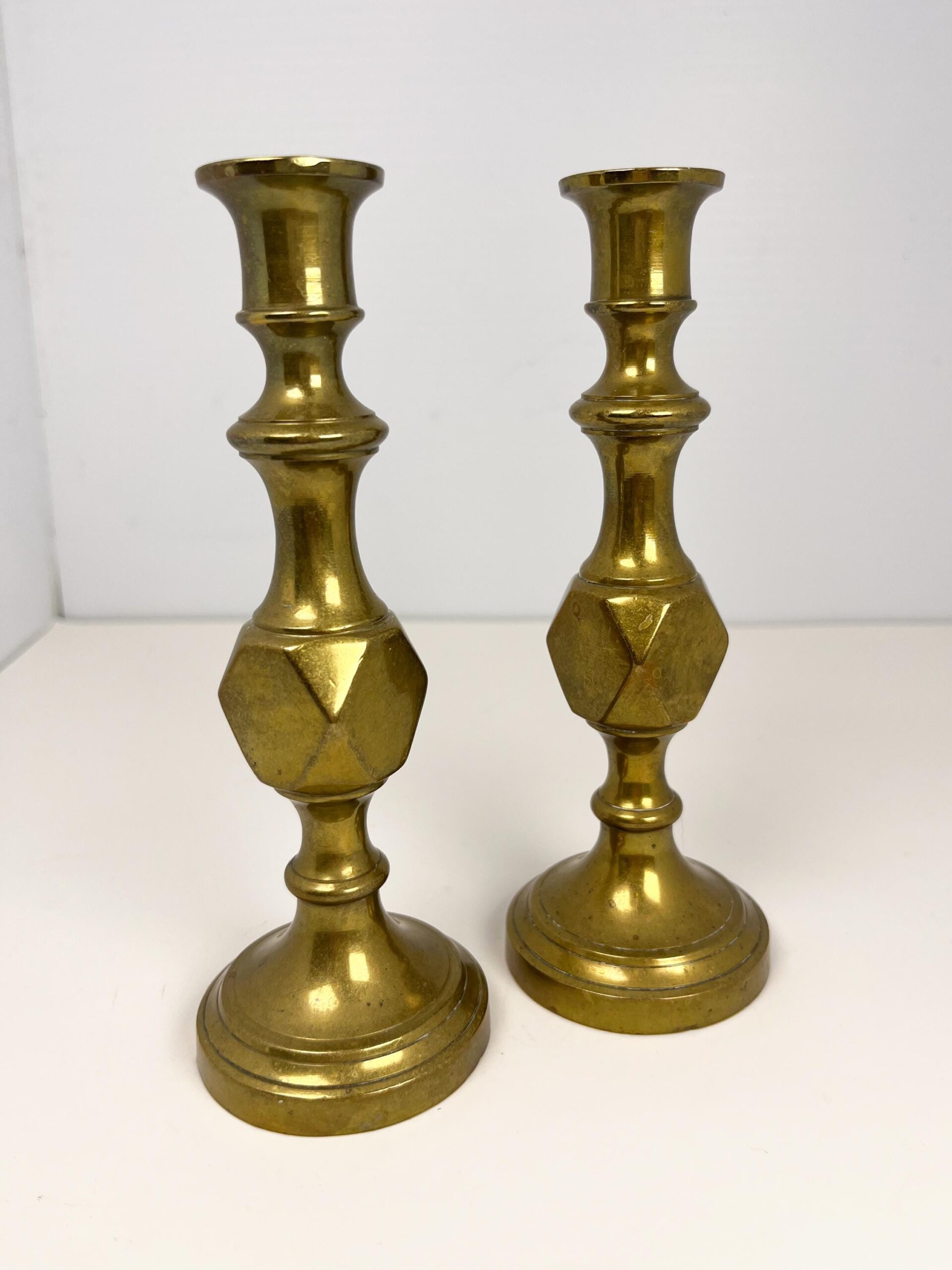 Vintage brass candlestick holders set