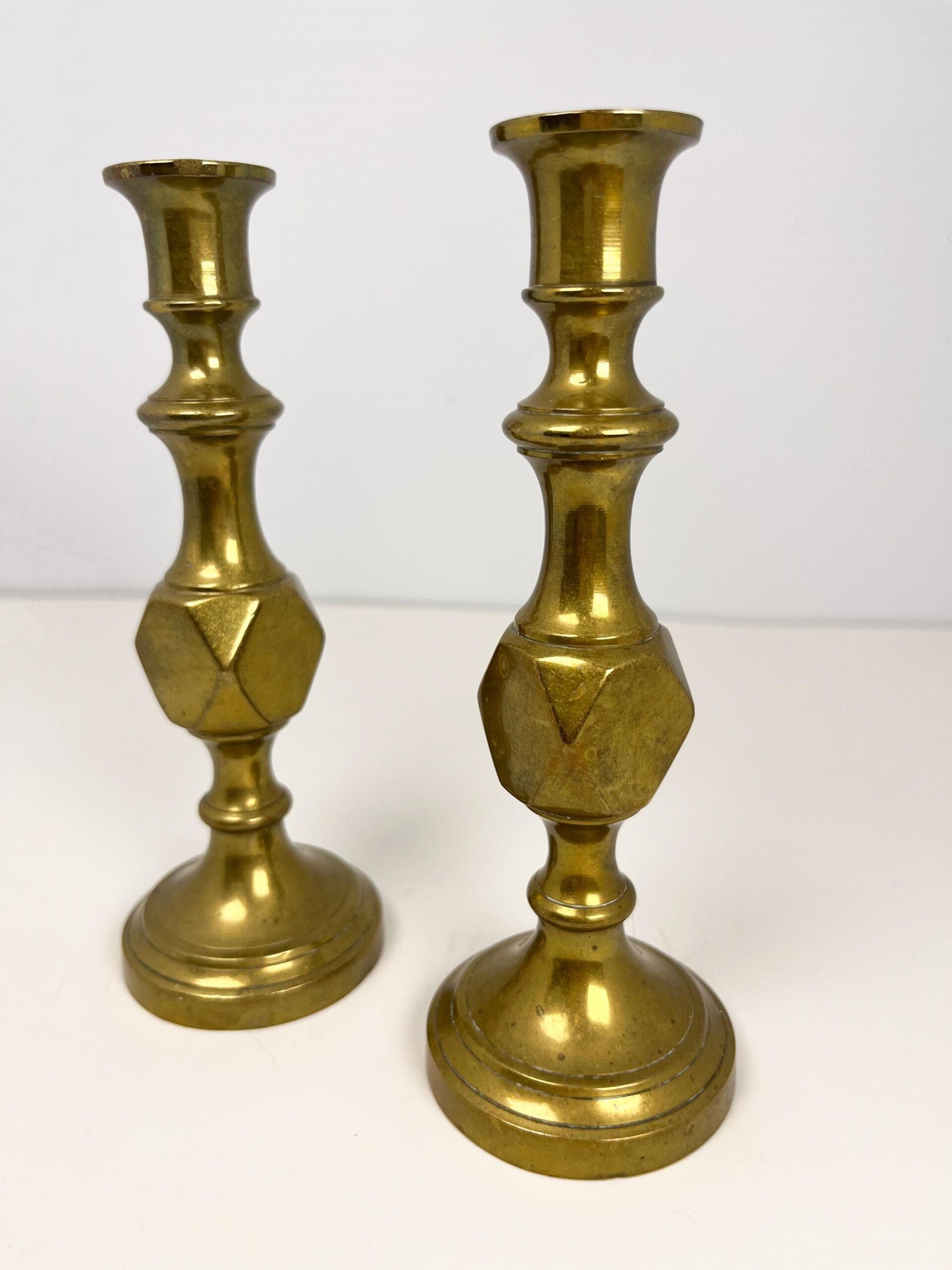 Vintage brass candlestick holders set