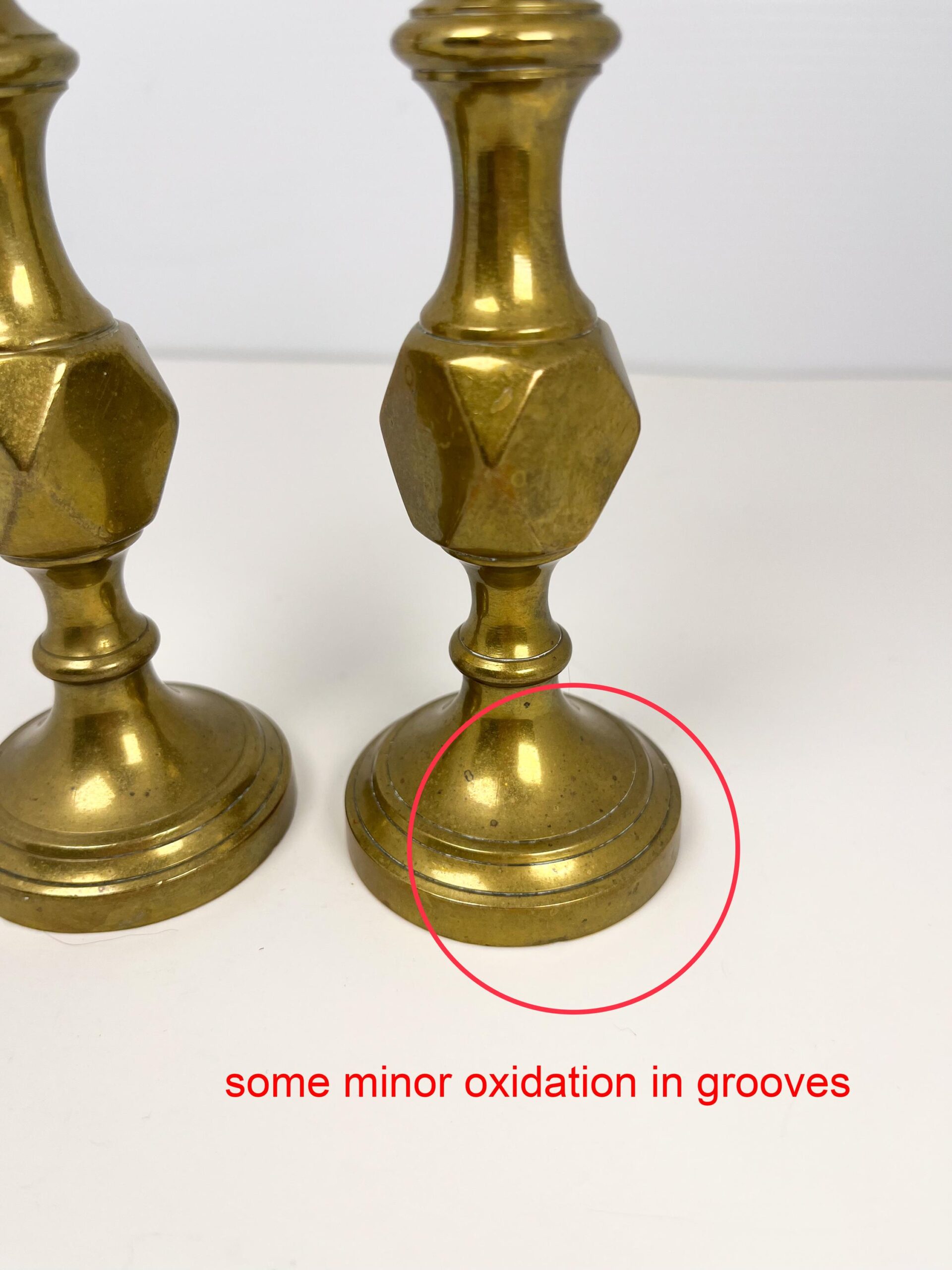 Vintage brass candlestick holders set