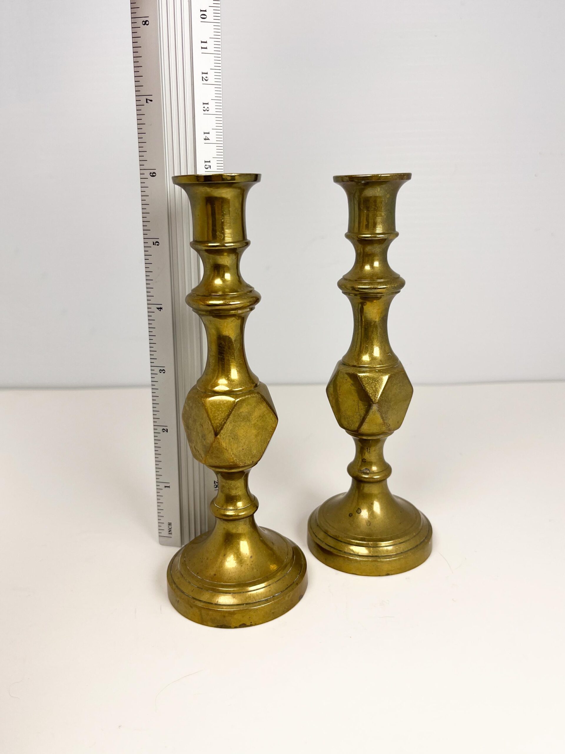 Vintage brass candlestick holders set