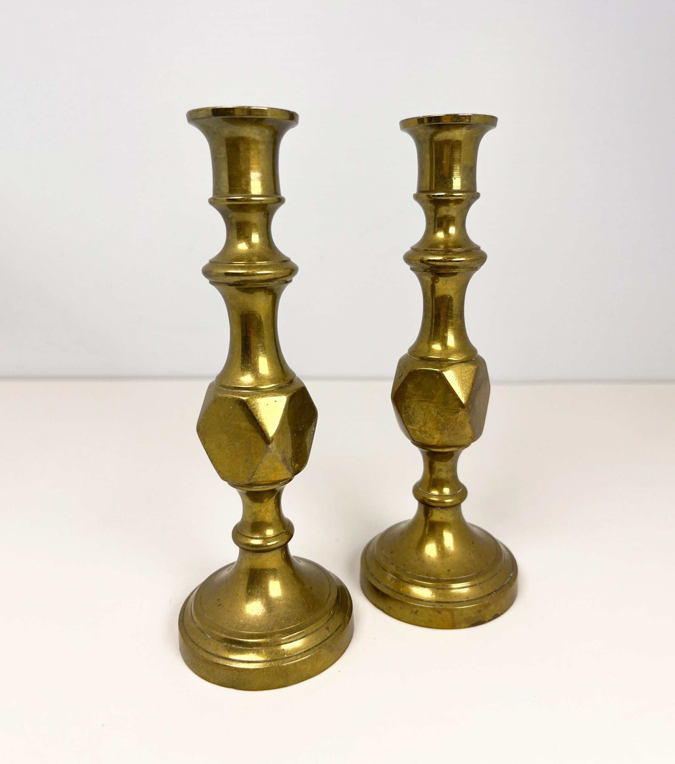 Vintage brass candlestick holders set