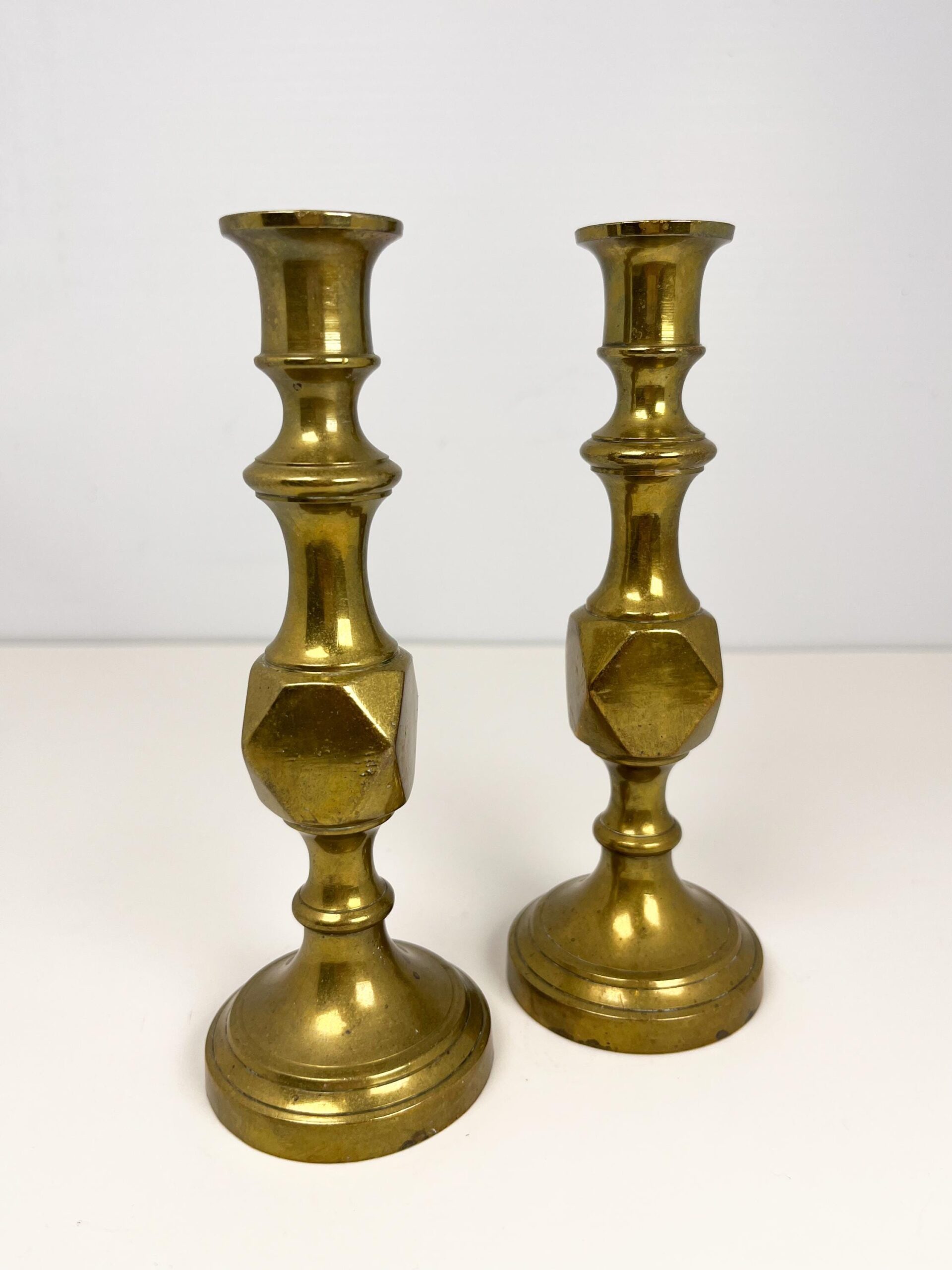 Vintage brass candlestick holders set