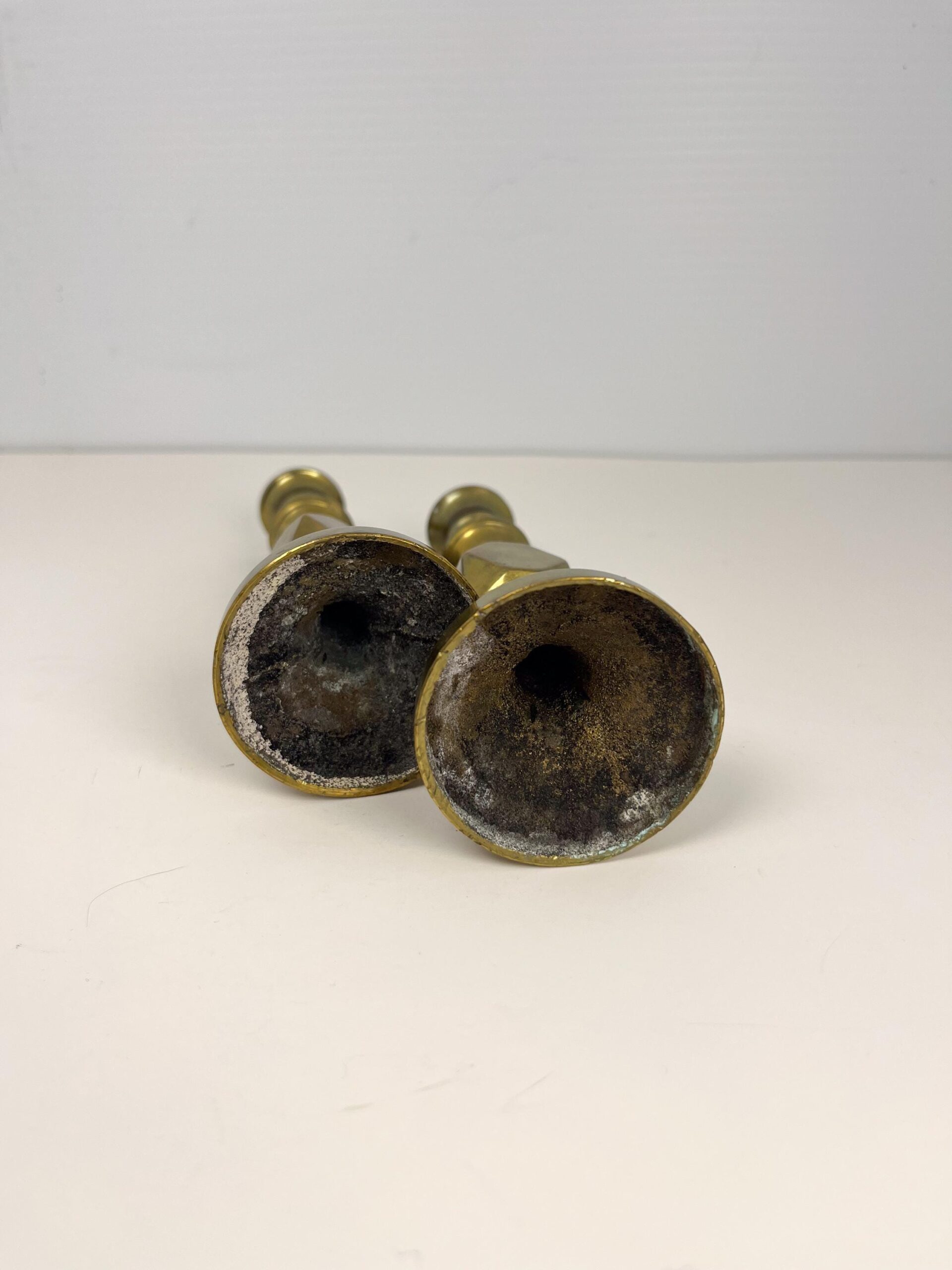 Vintage brass candlestick holders set