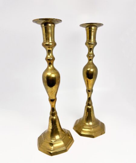 Vintage 12" tall brass candlestick holders set