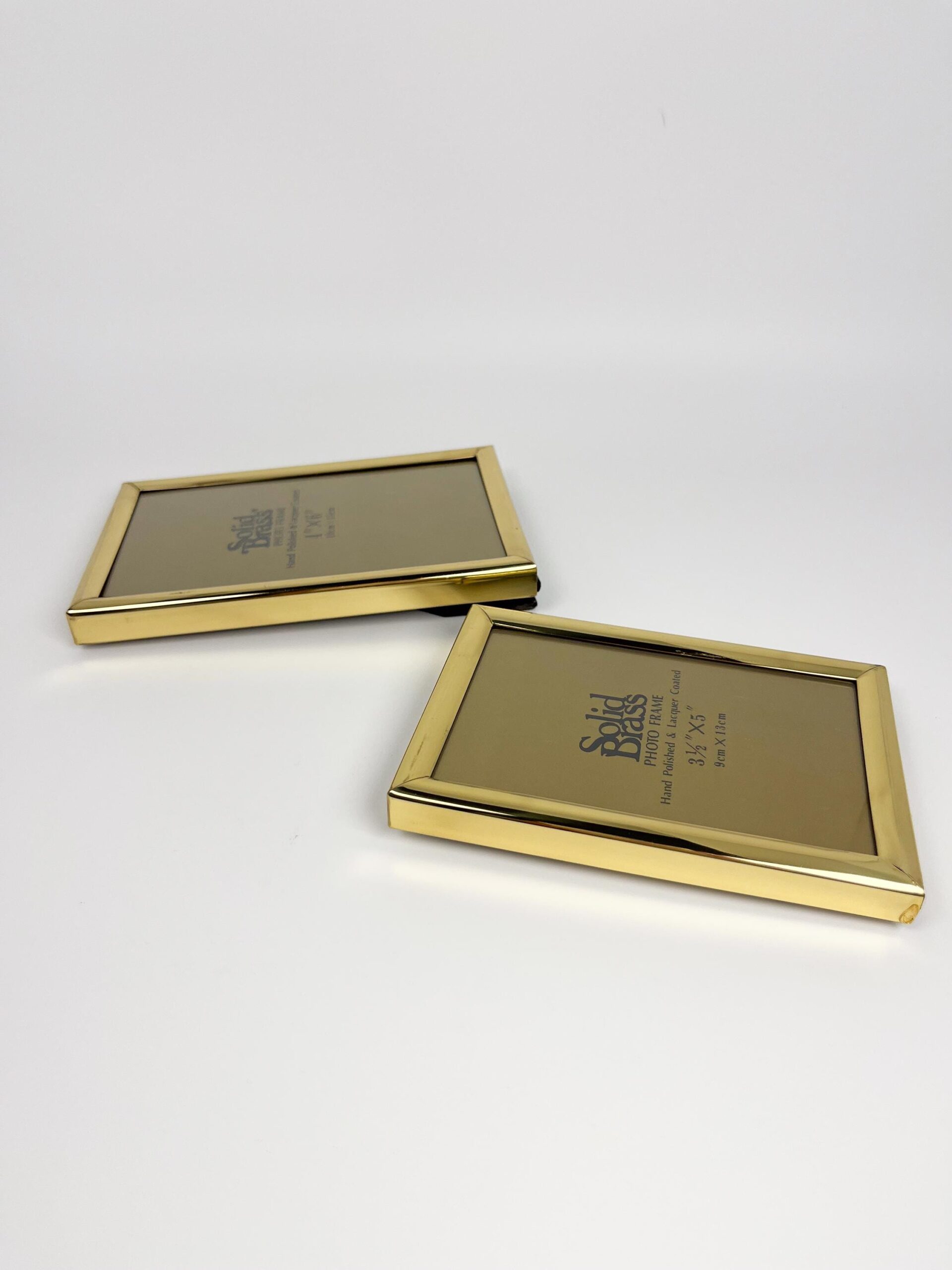 Vintage Solid Brass small frame set - 4 x 6" and 3.5 x 5"