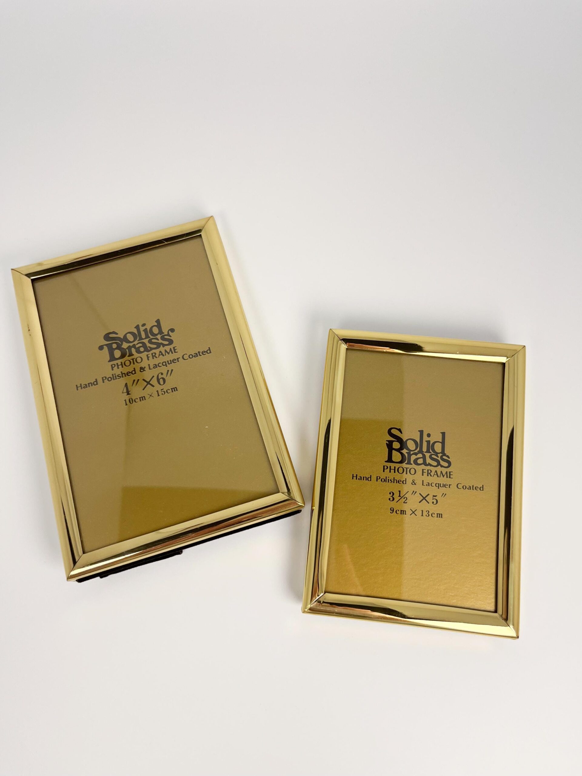 Vintage Solid Brass small frame set - 4 x 6" and 3.5 x 5"