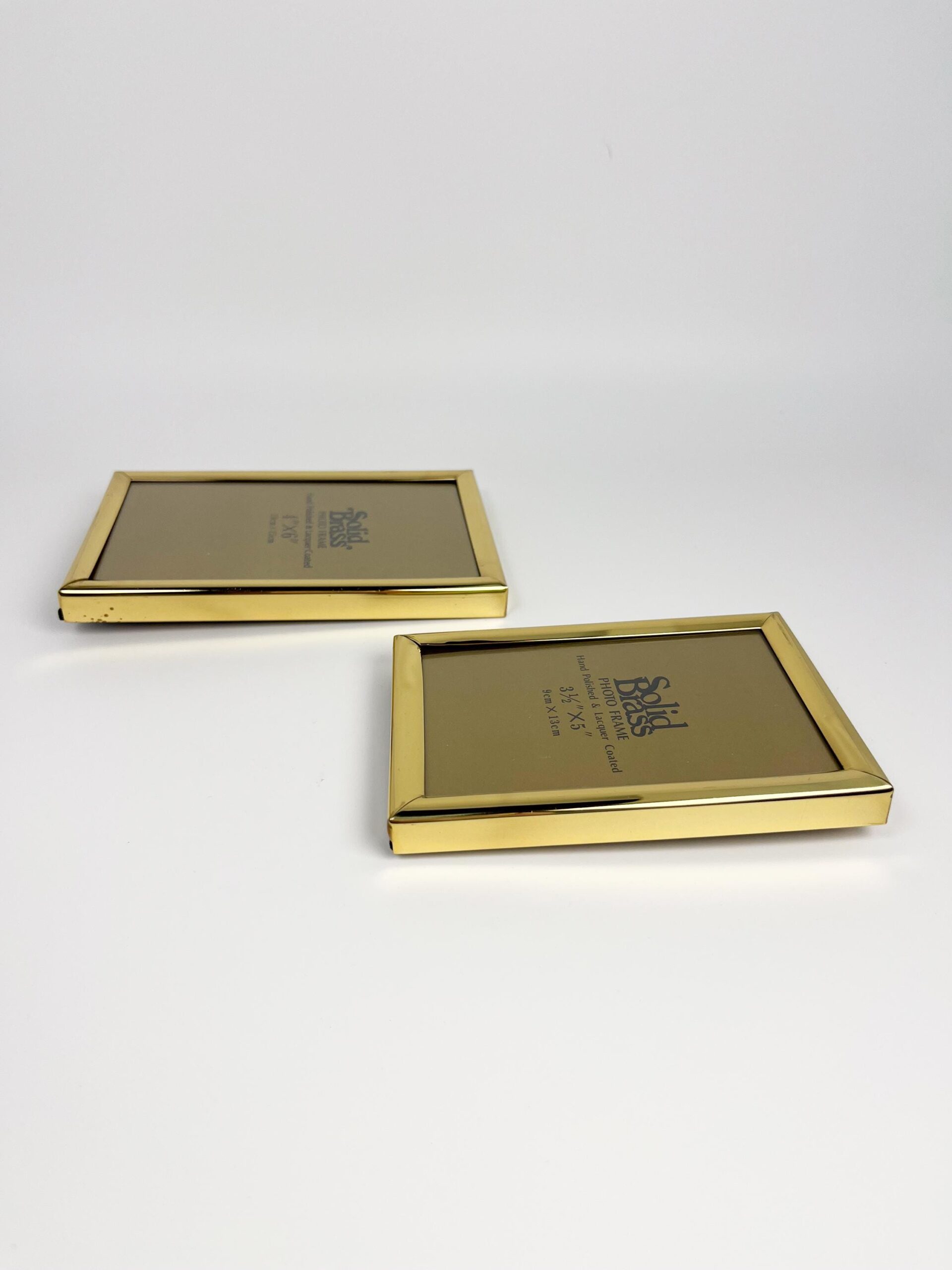 Vintage Solid Brass small frame set - 4 x 6" and 3.5 x 5"