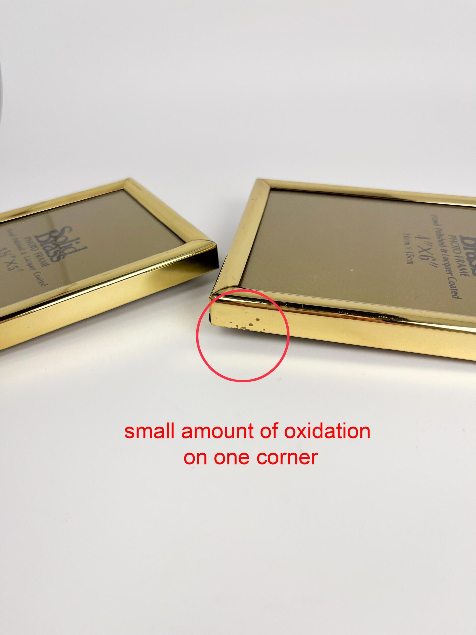 Vintage Solid Brass small frame set - 4 x 6" and 3.5 x 5"