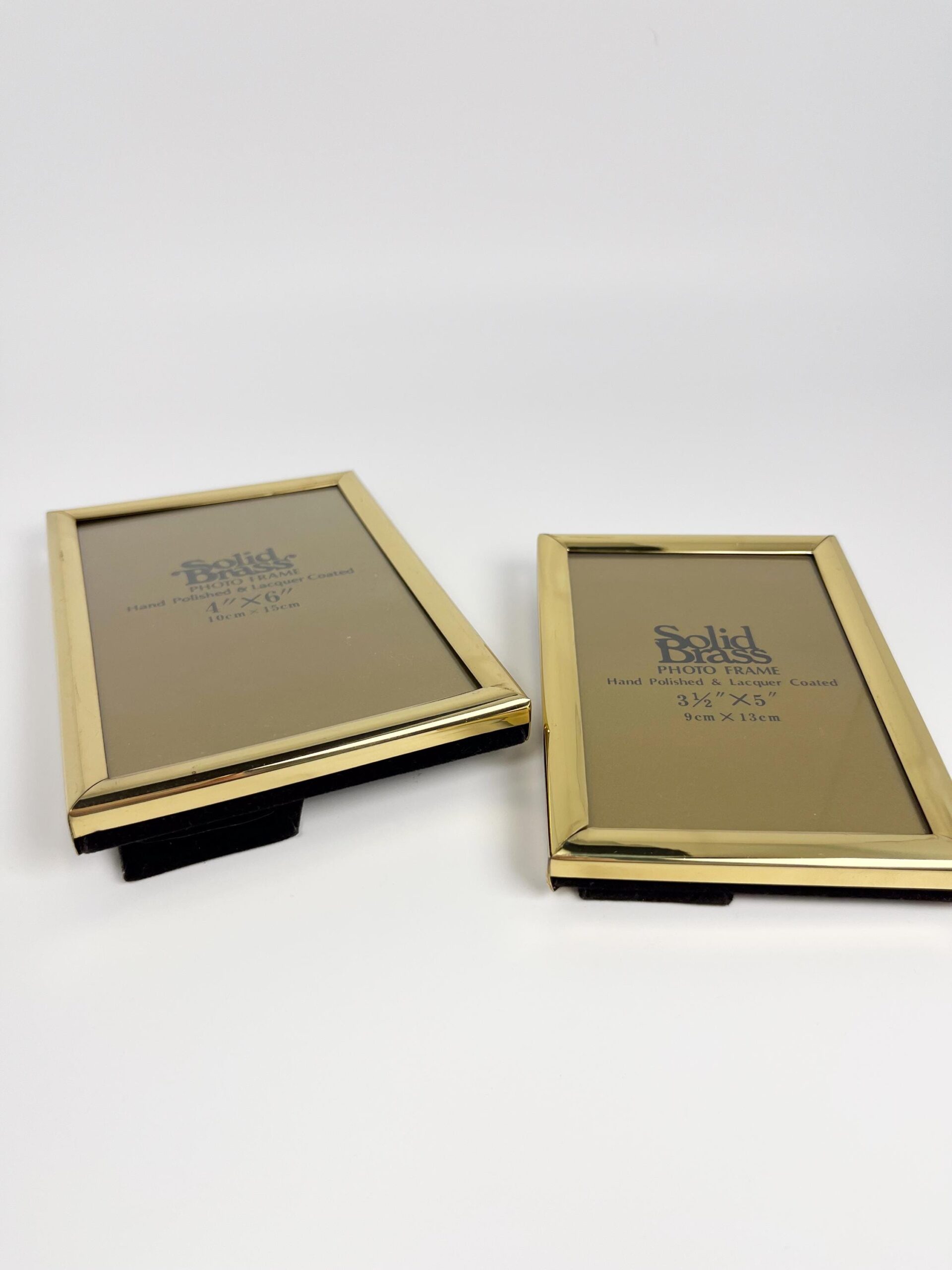 Vintage Solid Brass small frame set - 4 x 6" and 3.5 x 5"