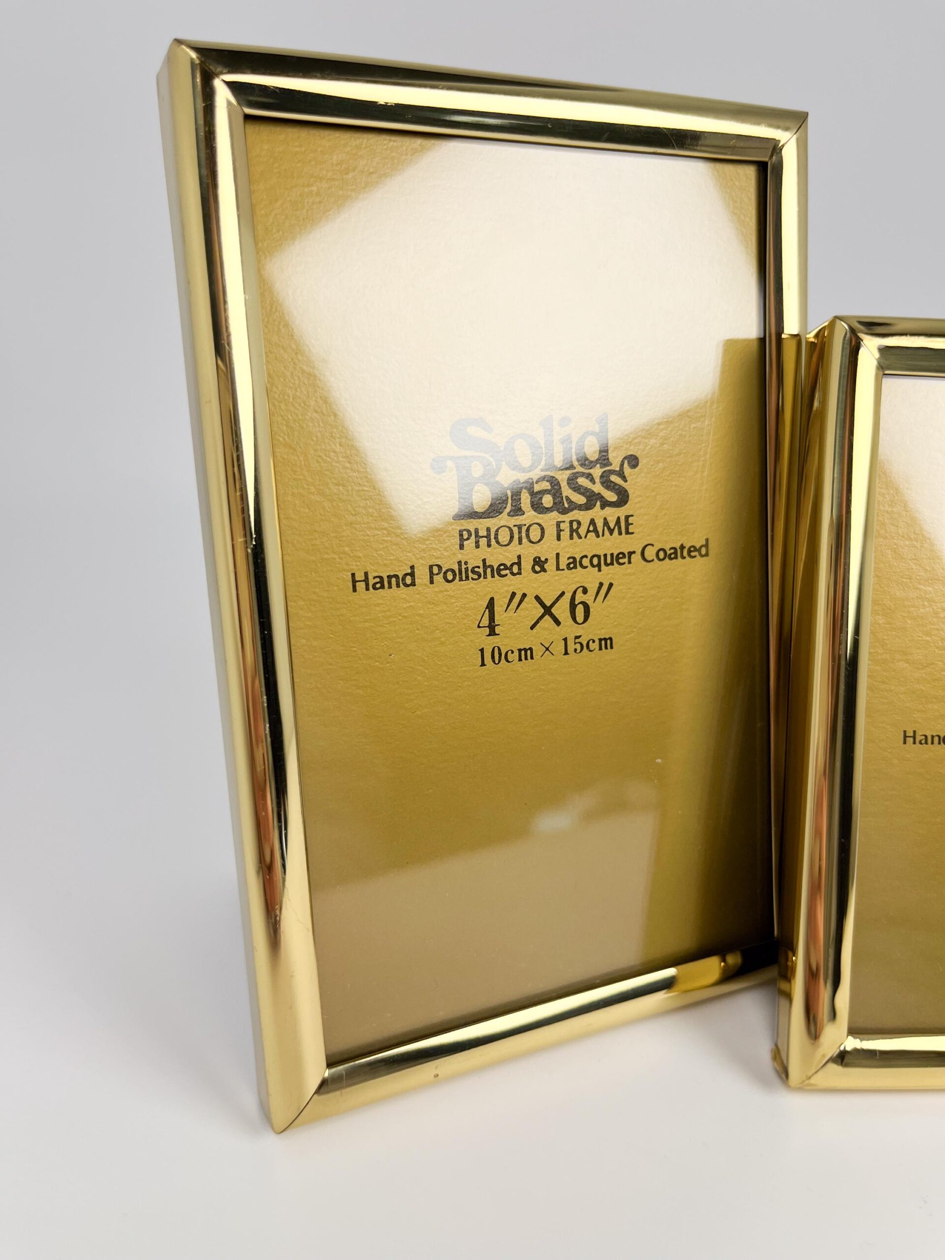 Vintage Solid Brass small frame set - 4 x 6" and 3.5 x 5"