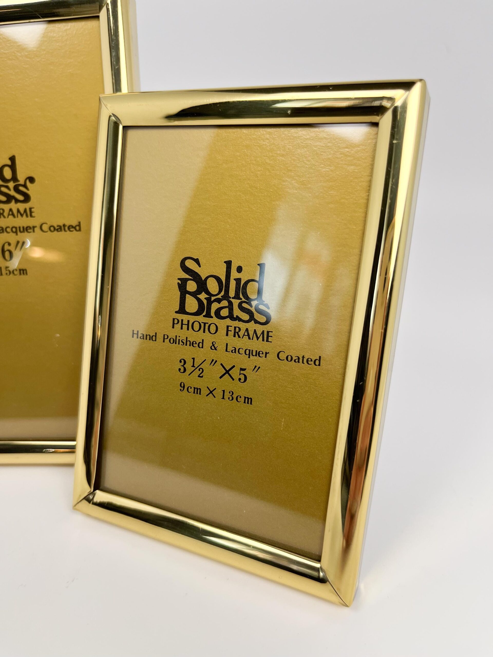 Vintage Solid Brass small frame set - 4 x 6" and 3.5 x 5"