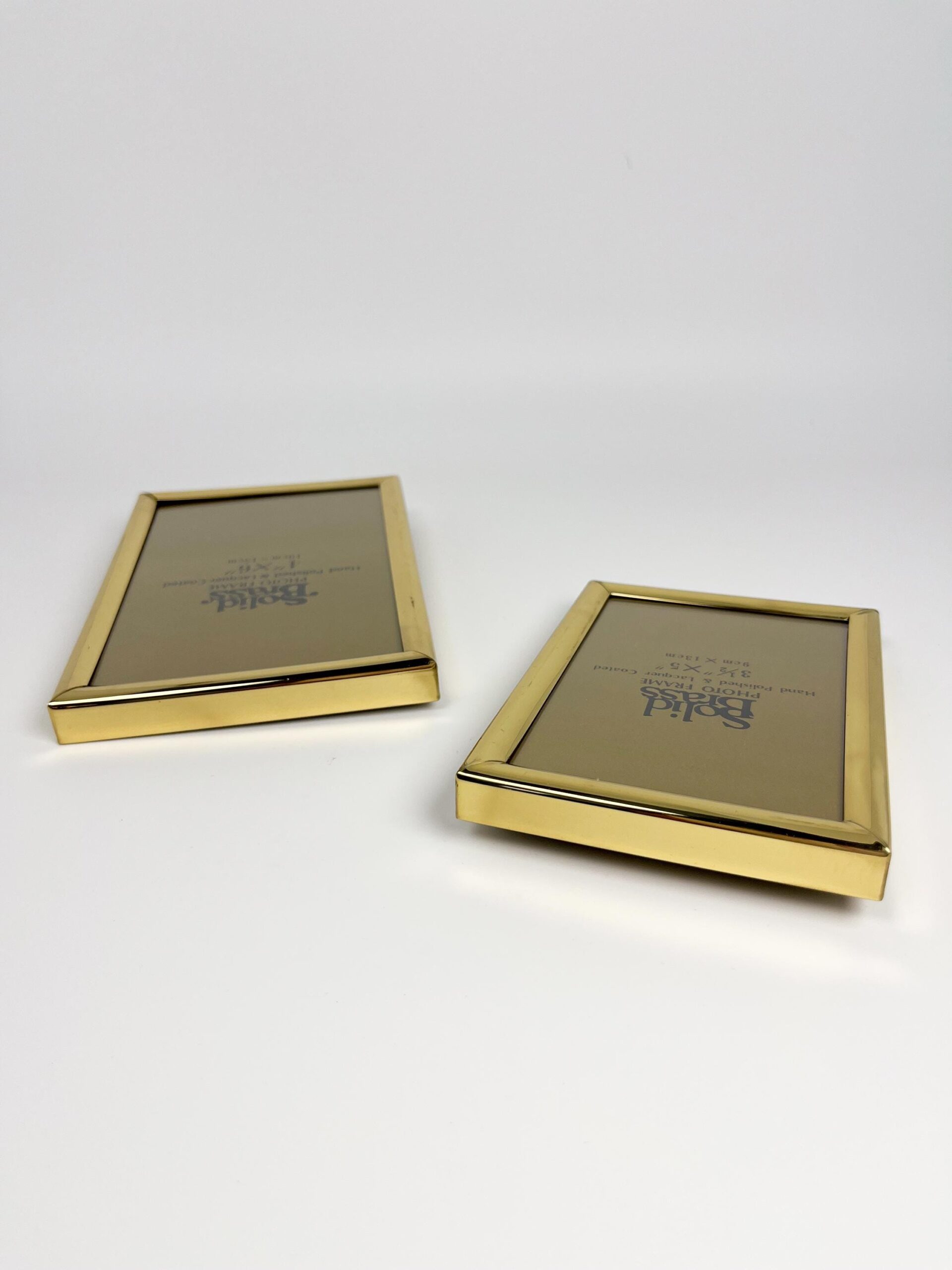 Vintage Solid Brass small frame set - 4 x 6" and 3.5 x 5"