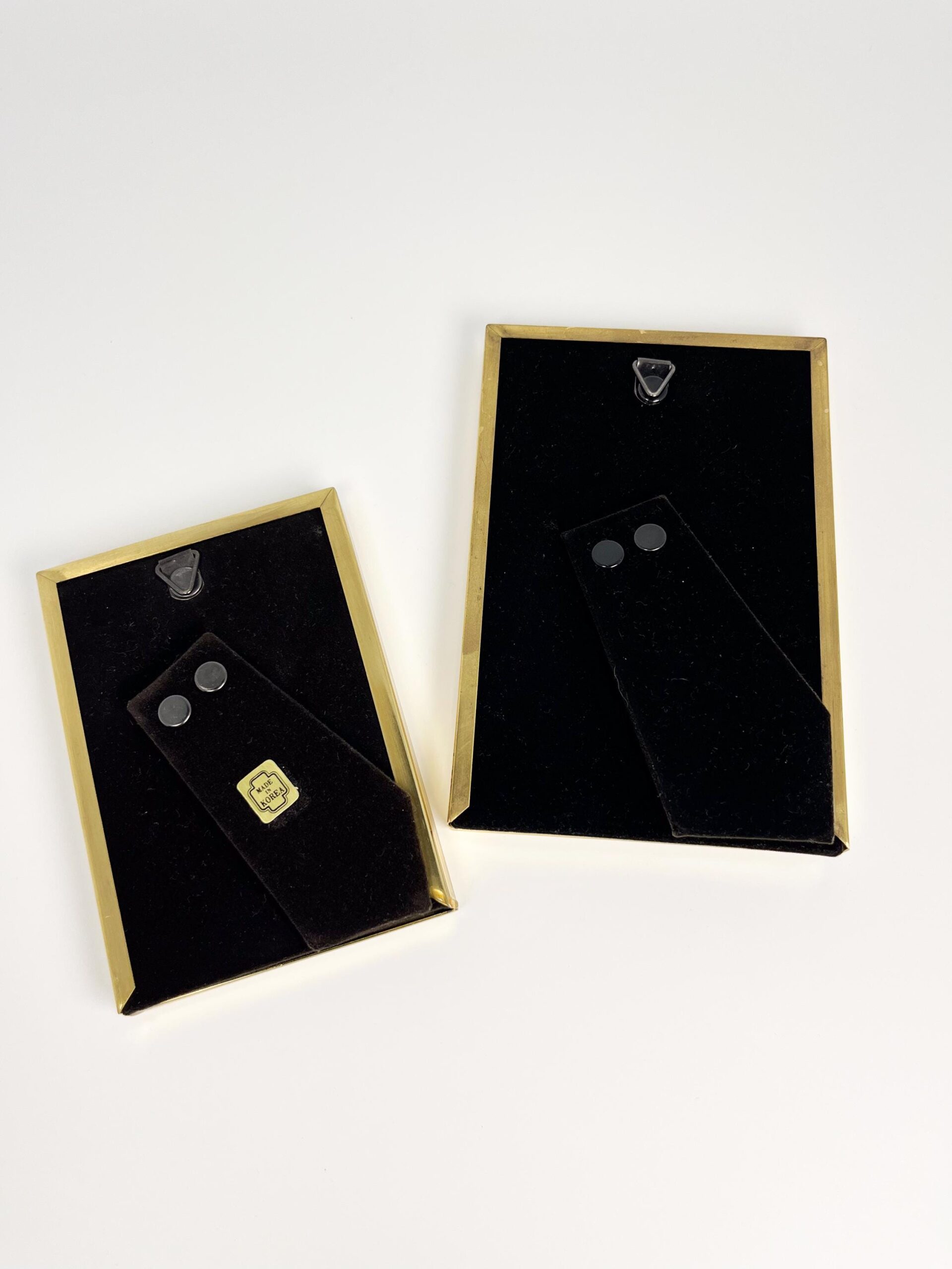 Vintage Solid Brass small frame set - 4 x 6" and 3.5 x 5"