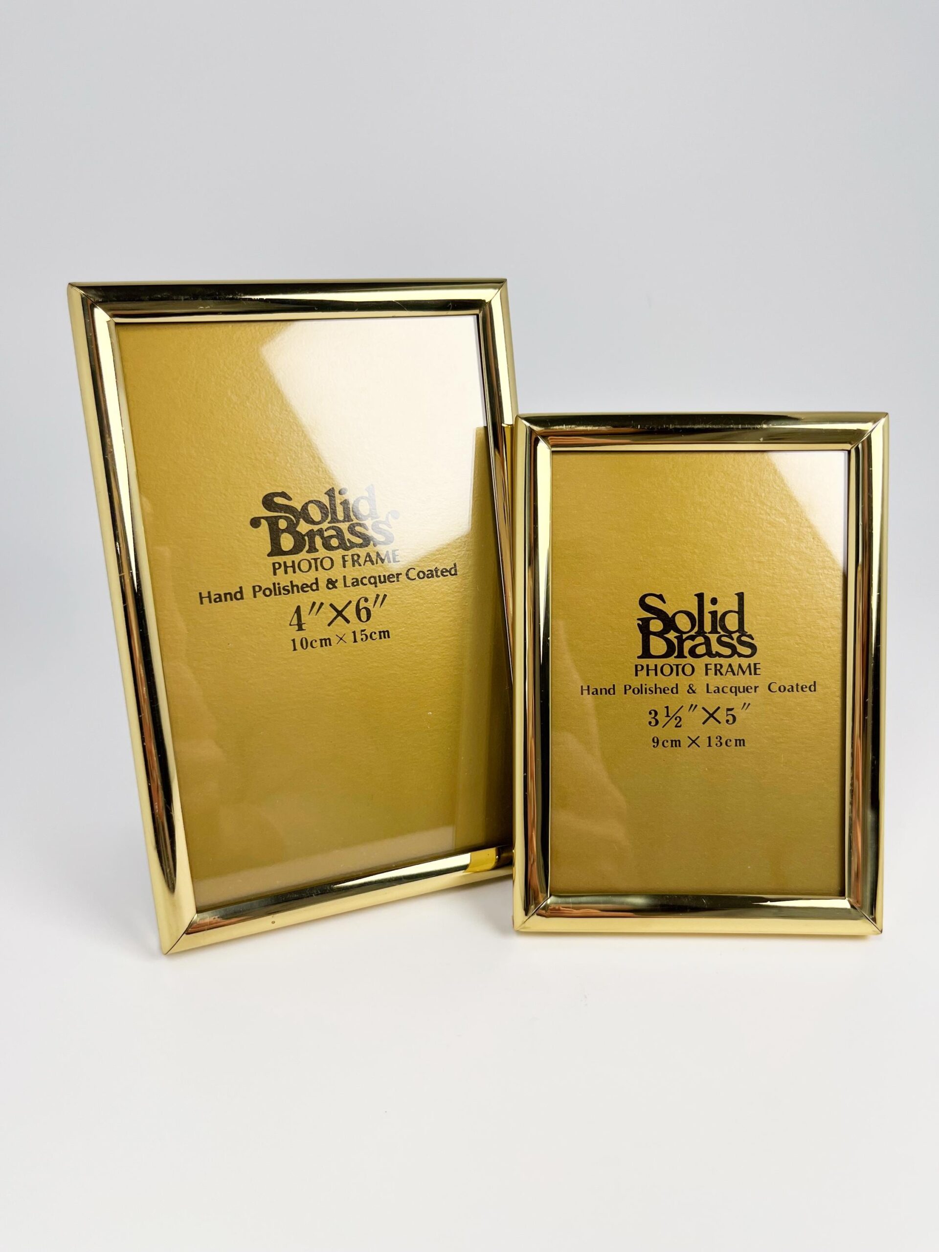 Vintage Solid Brass small frame set - 4 x 6" and 3.5 x 5"